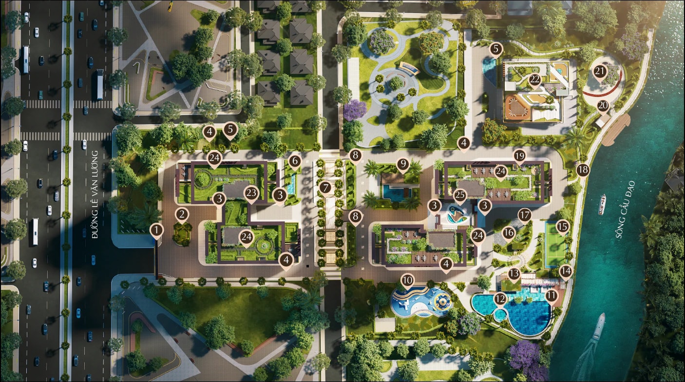 Mặt bằng minh họa hệ tiện ích Khải Hoàn Prime